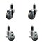 Service Caster 3'' Gray Poly Wheel Swivel 1-1/4'' Expanding Stem Caster Set 2 Brakes, 4PK SCC-EX20S314-PPUB-2-TLB-2-114 - alternate 1